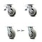 Service Caster 6 Inch Thermoplastic Rubber Caster Set with Roller Bearing 2 Brake 2 Swivel Lock SCC-TTL30S620-TPRRD-2-BSL-2 - alternate 1